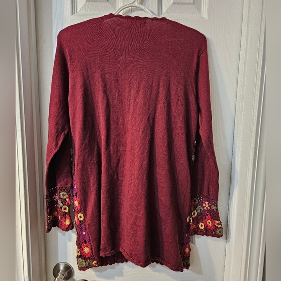 April Cornell Crochet Floral Cardigan Sweater - Picture 6 of 6